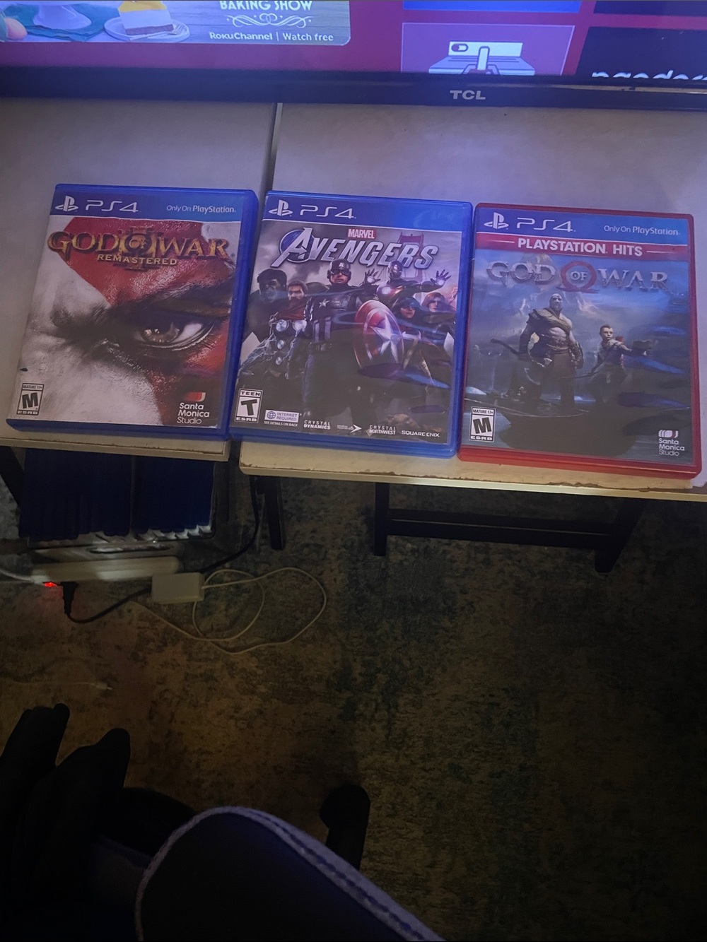 Sony PS4 God of War (Remastered & 2018) + Marvel Avengers - Blue & Red Cases